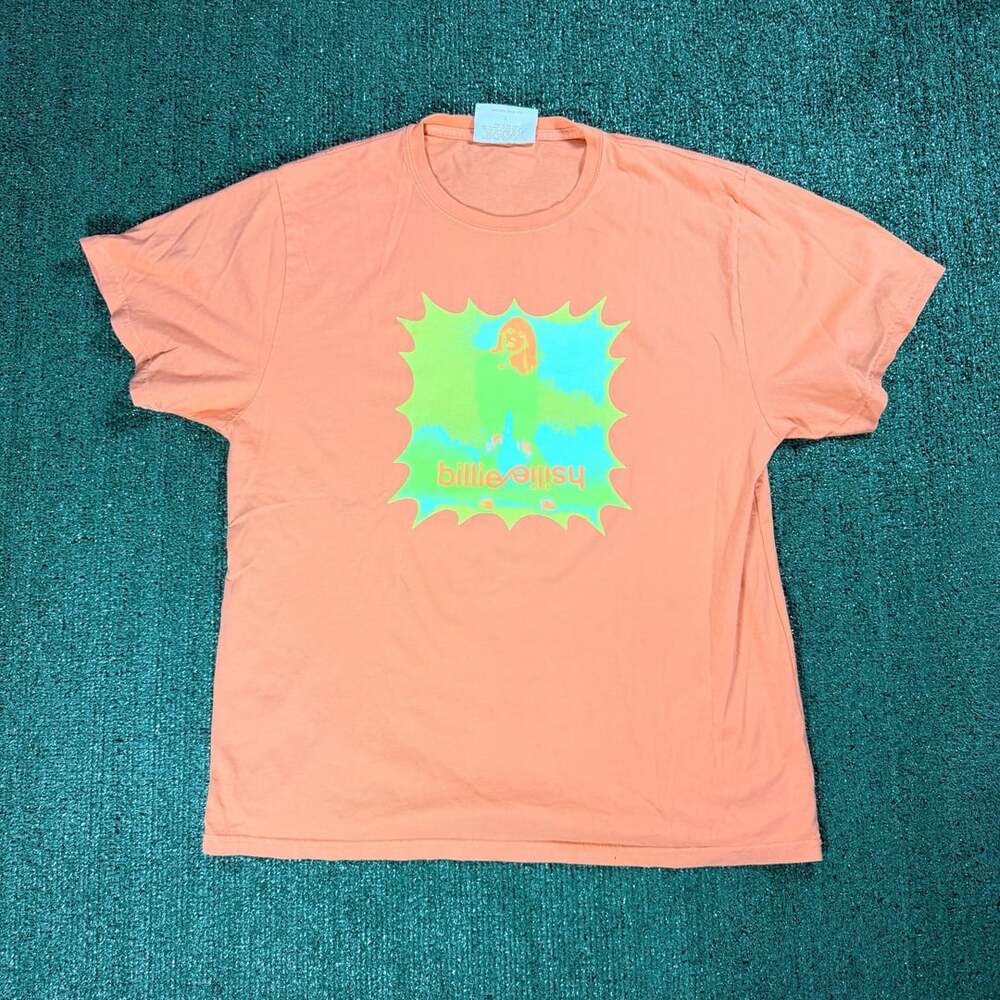 Billie Eilish Overheated Album Orange Graphic T-Shirt Large